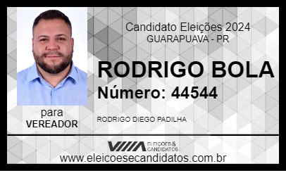 Candidato RODRIGO BOLA 2024 - GUARAPUAVA - Eleições