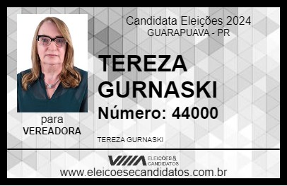 Candidato TEREZA GURNASKI 2024 - GUARAPUAVA - Eleições