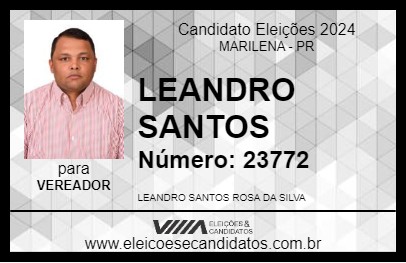 Candidato LEANDRO SANTOS 2024 - MARILENA - Eleições