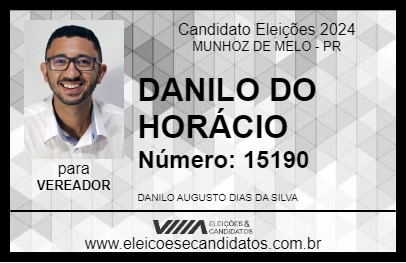 Candidato DANILO DO HORÁCIO 2024 - MUNHOZ DE MELO - Eleições