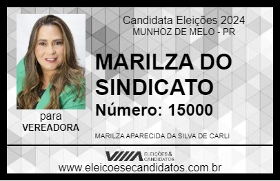 Candidato MARILZA DO SINDICATO 2024 - MUNHOZ DE MELO - Eleições