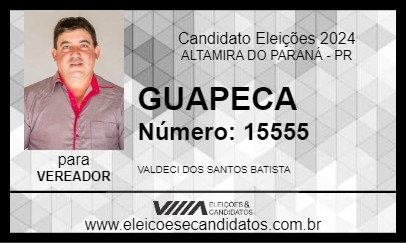 Candidato GUAPECA 2024 - ALTAMIRA DO PARANÁ - Eleições