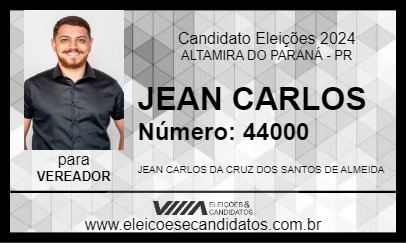 Candidato JEAN CARLOS 2024 - ALTAMIRA DO PARANÁ - Eleições