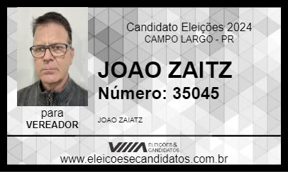 Candidato JOÃO ZAIATZ 2024 - CAMPO LARGO - Eleições