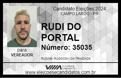 Candidato RUDI DO PORTAL 2024 - CAMPO LARGO - Eleições