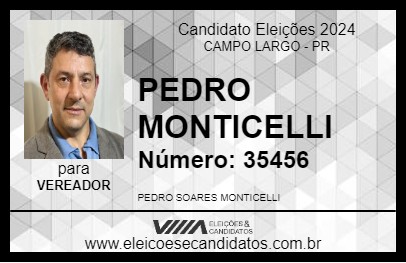 Candidato PEDRO MONTICELLI 2024 - CAMPO LARGO - Eleições