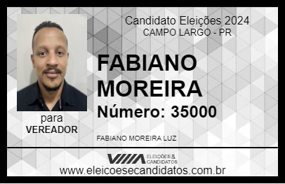 Candidato FABIANO MOREIRA 2024 - CAMPO LARGO - Eleições