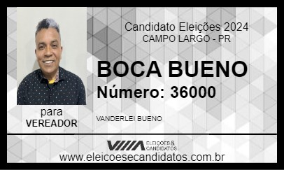 Candidato BOCA BUENO 2024 - CAMPO LARGO - Eleições