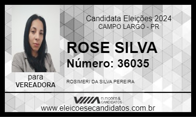 Candidato ROSE SILVA 2024 - CAMPO LARGO - Eleições