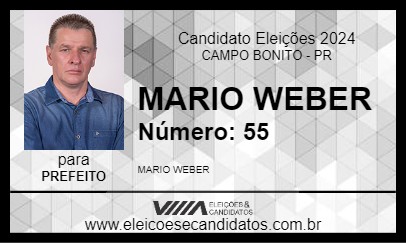 Candidato MARIO WEBER 2024 - CAMPO BONITO - Eleições