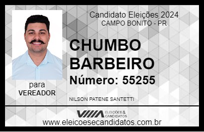 Candidato CHUMBO BARBEIRO 2024 - CAMPO BONITO - Eleições