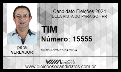 Candidato TIM 2024 - BELA VISTA DO PARAÍSO - Eleições