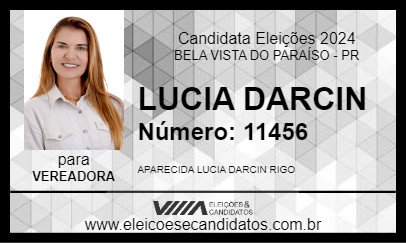 Candidato LUCIA DARCIN 2024 - BELA VISTA DO PARAÍSO - Eleições