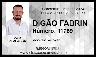 Candidato DIGÃO FABRIN 2024 - BELA VISTA DO PARAÍSO - Eleições