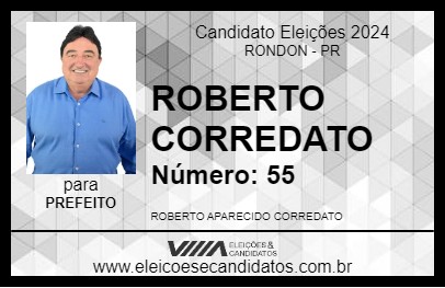 Candidato ROBERTO CORREDATO 2024 - RONDON - Eleições