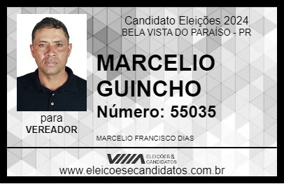 Candidato MARCELIO GUINCHO 2024 - BELA VISTA DO PARAÍSO - Eleições