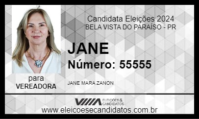 Candidato JANE 2024 - BELA VISTA DO PARAÍSO - Eleições