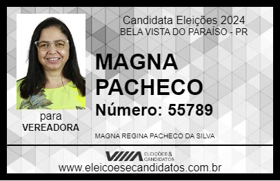 Candidato MAGNA PACHECO 2024 - BELA VISTA DO PARAÍSO - Eleições