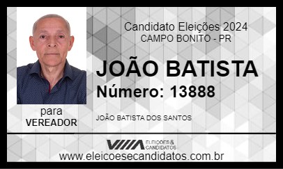 Candidato JOÃO BATISTA 2024 - CAMPO BONITO - Eleições