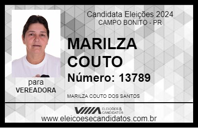 Candidato MARILZA COUTO 2024 - CAMPO BONITO - Eleições