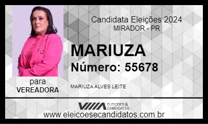 Candidato MARIUZA 2024 - MIRADOR - Eleições