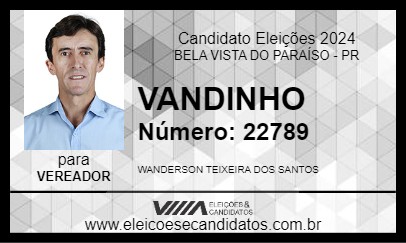 Candidato VANDINHO 2024 - BELA VISTA DO PARAÍSO - Eleições