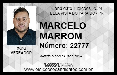 Candidato MARCELO MARROM 2024 - BELA VISTA DO PARAÍSO - Eleições