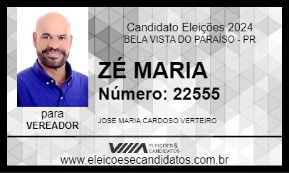 Candidato ZÉ MARIA 2024 - BELA VISTA DO PARAÍSO - Eleições