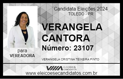 Candidato VERANGELA CANTORA 2024 - TOLEDO - Eleições