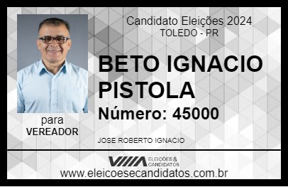 Candidato BETO IGNACIO PISTOLA 2024 - TOLEDO - Eleições