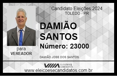 Candidato DAMIÃO SANTOS 2024 - TOLEDO - Eleições