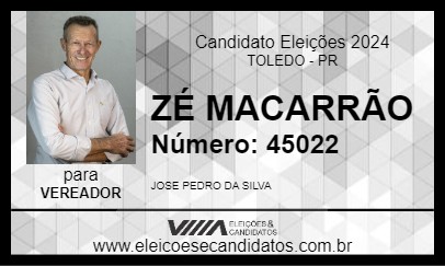 Candidato ZÉ MACARRÃO 2024 - TOLEDO - Eleições