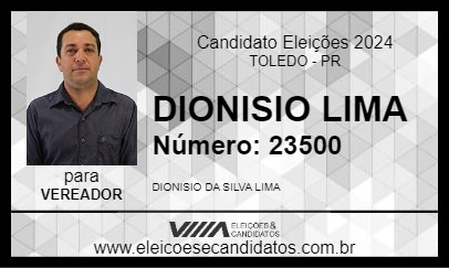 Candidato DIONISIO LIMA 2024 - TOLEDO - Eleições