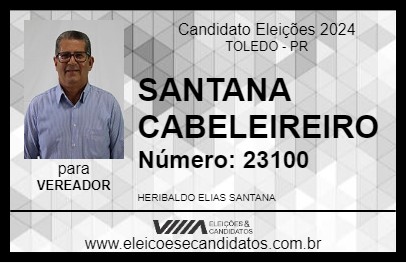 Candidato SANTANA CABELEIREIRO 2024 - TOLEDO - Eleições