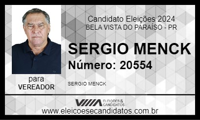 Candidato SERGIO MENCK 2024 - BELA VISTA DO PARAÍSO - Eleições