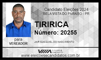 Candidato TIRIRICA 2024 - BELA VISTA DO PARAÍSO - Eleições