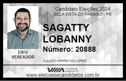 Candidato SAGATTY LOBANNY 2024 - BELA VISTA DO PARAÍSO - Eleições