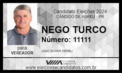 Candidato NEGO TURCO 2024 - CÂNDIDO DE ABREU - Eleições