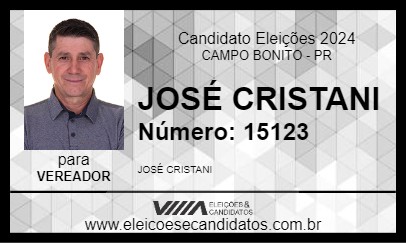 Candidato JOSÉ CRISTANI 2024 - CAMPO BONITO - Eleições