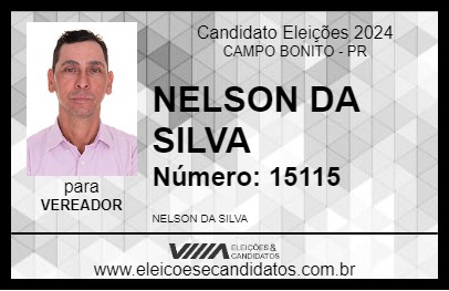 Candidato NELSON DA SILVA 2024 - CAMPO BONITO - Eleições