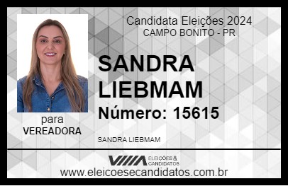 Candidato SANDRA LIEBMAM 2024 - CAMPO BONITO - Eleições