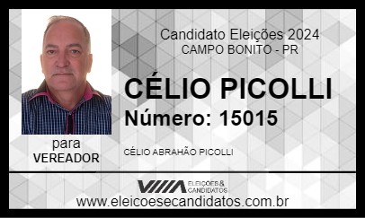 Candidato CÉLIO PICOLLI 2024 - CAMPO BONITO - Eleições