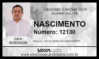 Candidato NASCIMENTO 2024 - GUARATUBA - Eleições