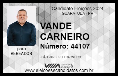 Candidato VANDE CARNEIRO 2024 - GUARATUBA - Eleições