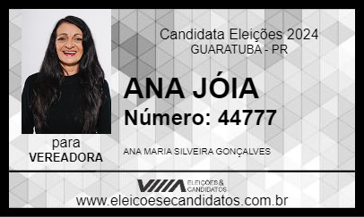 Candidato ANA JÓIA 2024 - GUARATUBA - Eleições