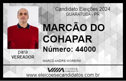 Candidato MARCÃO DO COHAPAR 2024 - GUARATUBA - Eleições