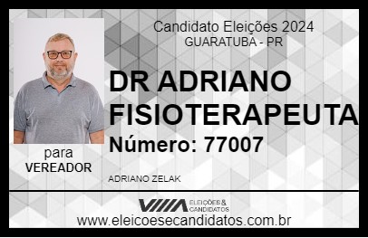 Candidato DR ADRIANO FISIOTERAPEUTA 2024 - GUARATUBA - Eleições