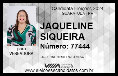 Candidato JAQUELINE SIQUEIRA 2024 - GUARATUBA - Eleições