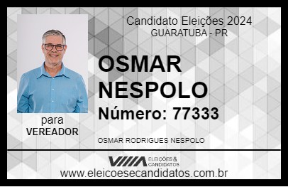 Candidato OSMAR NESPOLO 2024 - GUARATUBA - Eleições