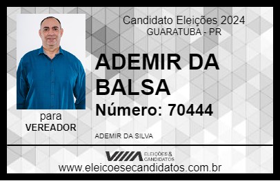 Candidato ADEMIR DA BALSA 2024 - GUARATUBA - Eleições